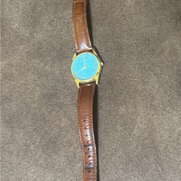 Fossil Blue Dial Watch with Brown Leather Strap - Picture 1 of 2